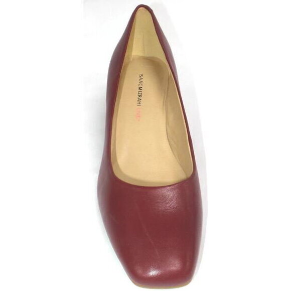 Isaac Mizrahi Live! Shoes - Isaac Mizrahi Leather Pump with Leopard Block Heel Mahogany - Medium